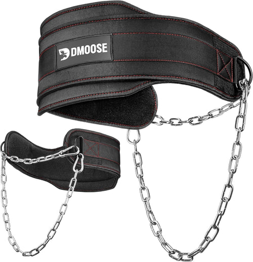 Dip Belt for Weight Lifting, Pullup, Squats & Dips - 36" Robust Steel Chain, Comfortable Neoprene Padding Supports 350Lbs - Gym Weight Belt for Strength Training Workout & Weightlifting